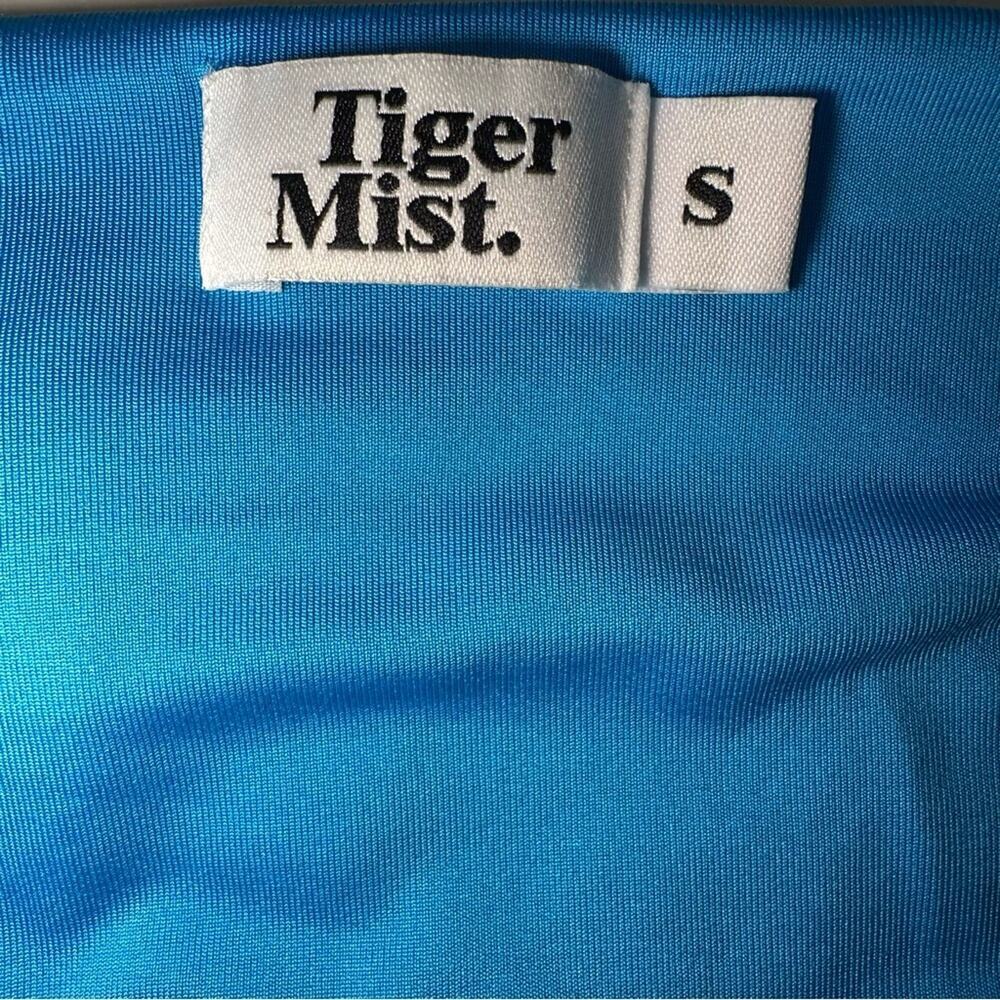 Tiger Mist Jossi Blue Mini Dress Size Small Cut-Out Sheer Long Sleeve Going Out - Picture 14 of 14